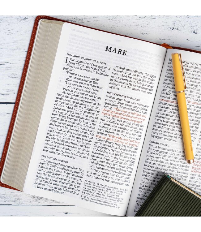 NASB Personal Size Giant Print Bible, Burnt Sienna LeatherTouch