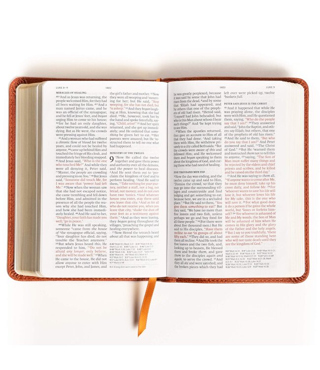 NASB Large Print Compact Reference Bible, Burnt Sienna LeatherTouch