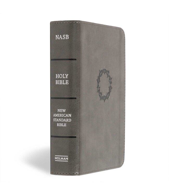 NASB Large Print Compact Reference Bible, Charcoal LeatherTouch