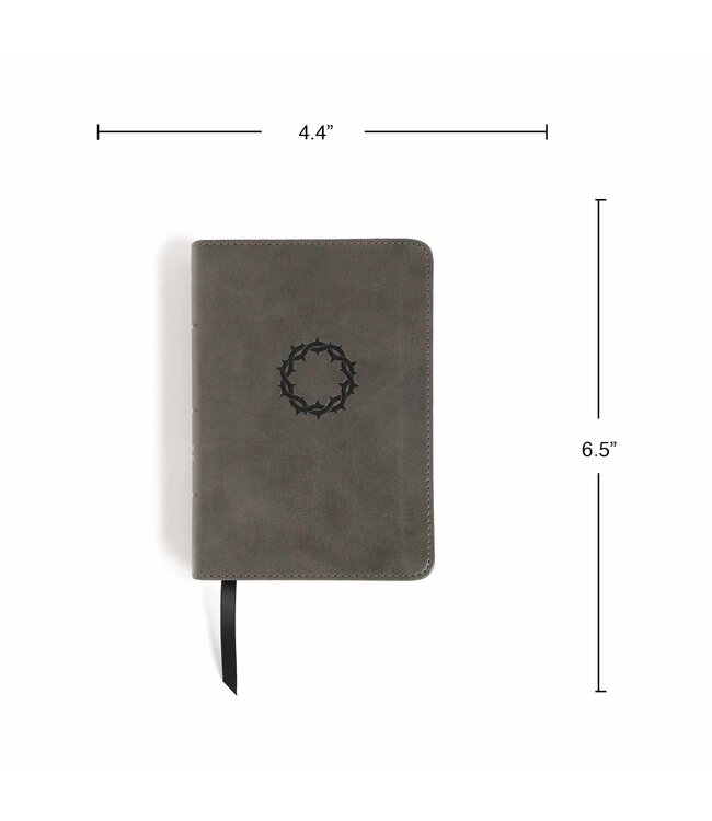 NASB Large Print Compact Reference Bible, Charcoal LeatherTouch