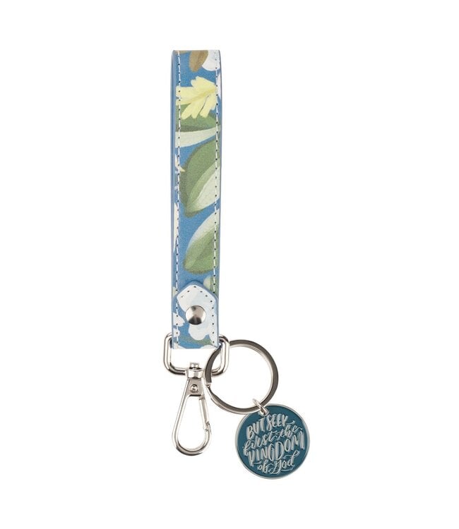 Seek the Kingdom Blue Wrist Strap Keychain - Matthew 6:33 | 藍色腕帶鑰匙圈