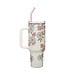 Everything Beautiful Whimsical Blooms 40 oz Stainless Steel Travel Tumbler - Ecclesiastes 3:11 | 40 盎司不鏽鋼旅行杯連吸管