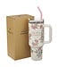 Everything Beautiful Whimsical Blooms 40 oz Stainless Steel Travel Tumbler - Ecclesiastes 3:11 | 40 盎司不鏽鋼旅行杯連吸管