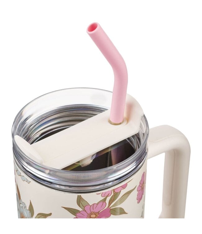 Everything Beautiful Whimsical Blooms 40 oz Stainless Steel Travel Tumbler - Ecclesiastes 3:11 | 40 盎司不鏽鋼旅行杯連吸管