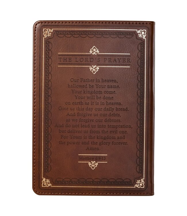 The Lord's Prayer Brown Faux Leather Prayer Journal - Matthew 6: 9-13 | 仿皮祈禱日誌