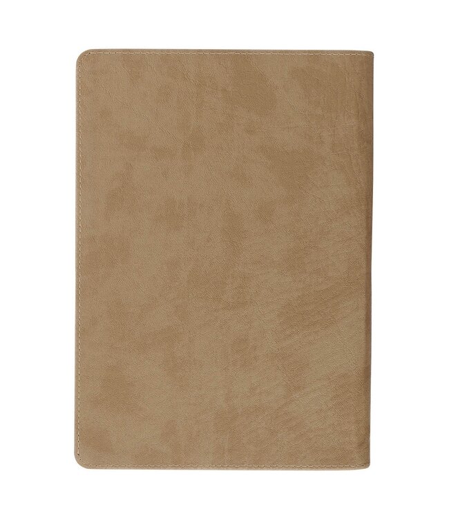 Be Strong and Courageous Lion Tan Faux Leather Journal with Zipper Closure - Joshua 1:9 | 仿皮革筆記本，附拉鍊封口