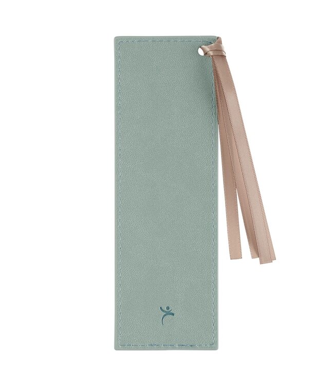 Live by Faith Teal Faux Leather Bookmark - 2 Corinthians 5:6-7 | 仿皮書籤