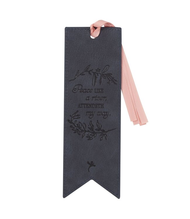 It is Well Hymn Watercolor Floral Faux Leather Bookmark | 仿皮書籤