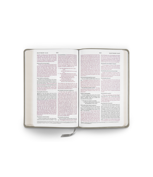 ESV Thinline Bible, Red Letter - TruTone®, Stone, Branch Design