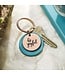 Be Joyful Rose Gold Key Ring with Teal Disc | 鑰匙圈