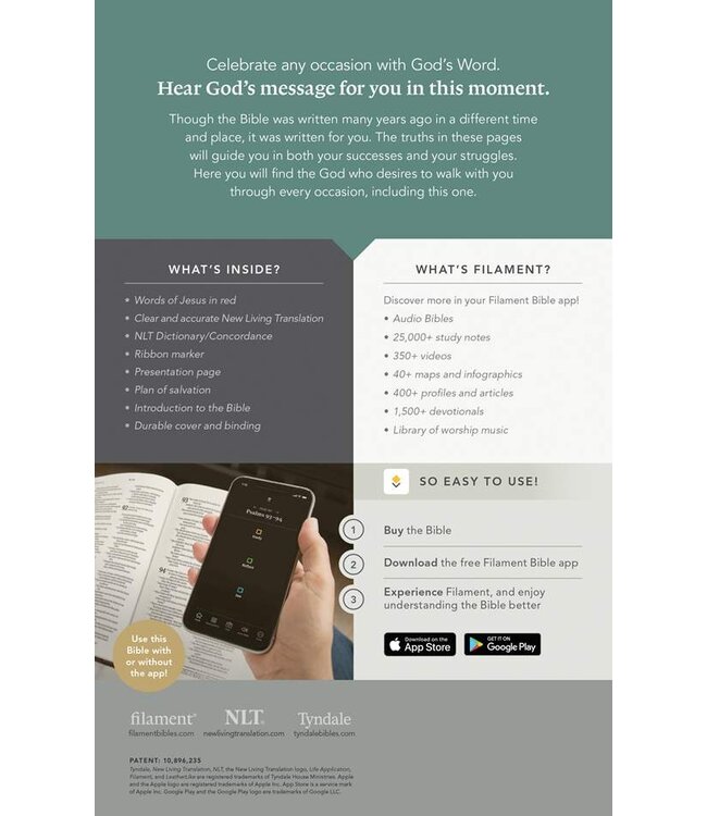 Premium Gift Bible NLT, Filament Enabled (LeatherLike, Star Cross Taupe, Red Letter)