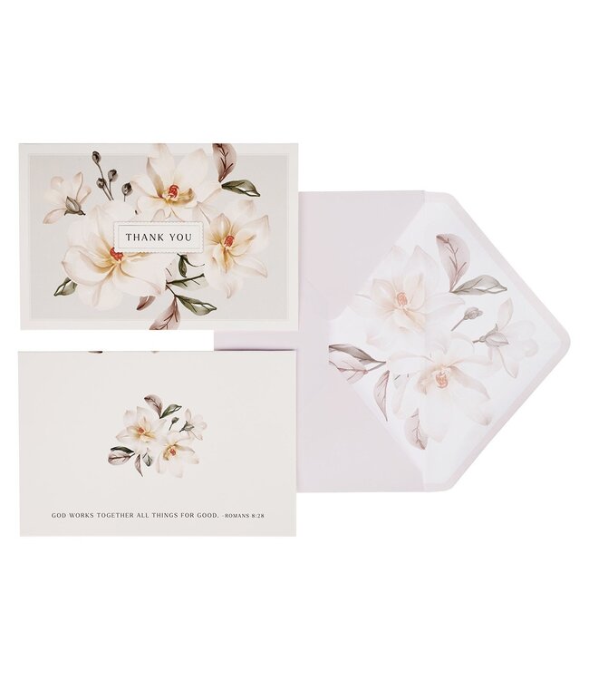 White Magnolia Thank You Note Card Set | 感謝卡（一盒20張）