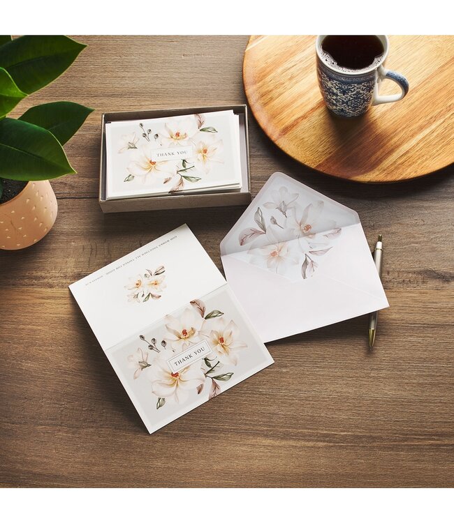 White Magnolia Thank You Note Card Set | 感謝卡（一盒20張）