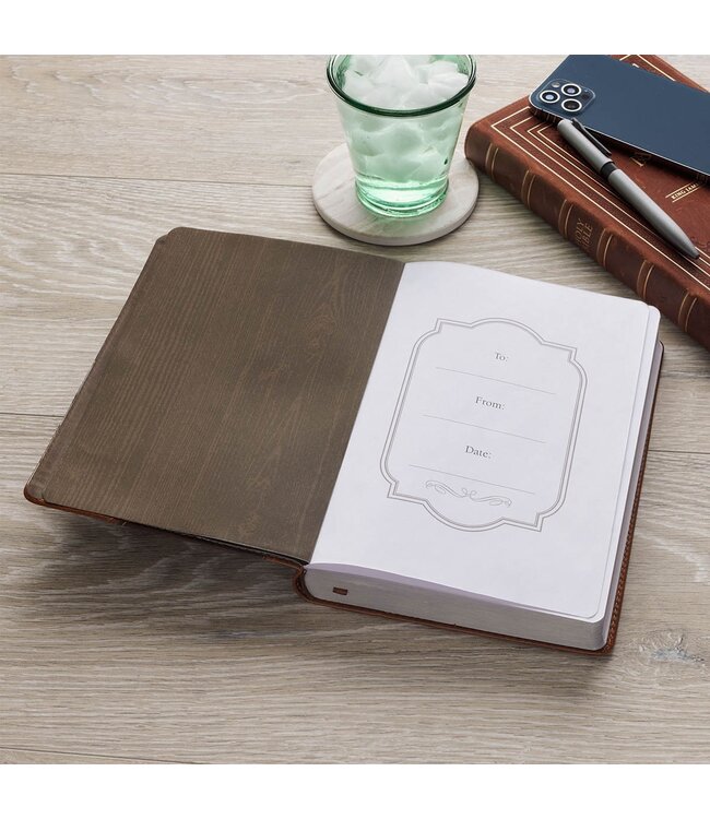 Stand Firm in the Faith Honey-brown and Espresso Faux Leather Classic Journal - 1 Corinthians 16:13 | 仿皮筆記本