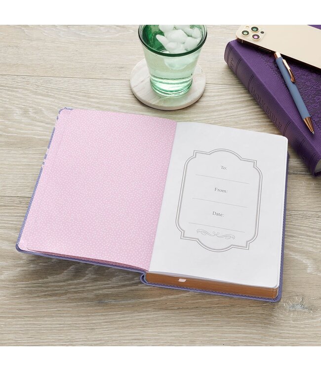 Faithful Promise Lavender Garden Faux Leather Classic Journal - Hebrews 10:23