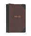 Man of God Espresso Brown and Walnut Faux Leather Classic Journal with Zipper Closure - 1 Timothy 6:11 | 仿皮筆記本，附拉鍊封口 