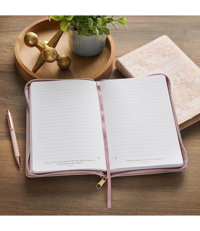 Always Be Joyful Dusty Mauve Faux Leather Classic Journal with Zipper Closure - 1 Thessalonians 5:16 | 仿皮筆記本，附拉鍊封口