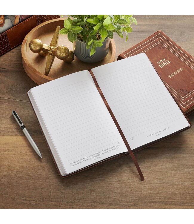 Hope in the Lord Chestnut Brown Faux Leather Classic Journal - Isaiah 40:31 | 仿皮筆記本