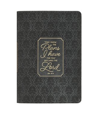 Christian Art Gifts I Know the Plans Graphite Gray Classic Journal—Jeremiah 29:11 | 仿皮手札