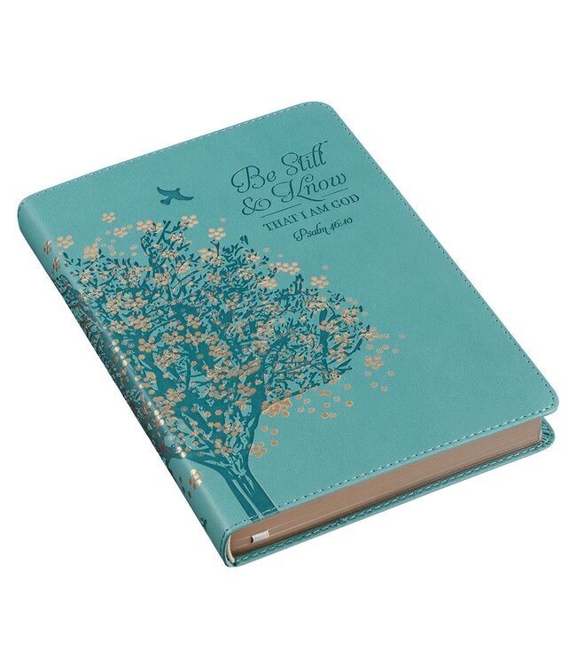 Be Still & Know Teal Faux Leather Classic Journal - Psalm 46:10 | 仿皮筆記本