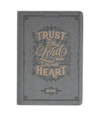 Christian Art Gifts Trust in the Lord Charcoal Faux Leather Classic Journal - Proverbs 3:5 | 仿皮筆記本