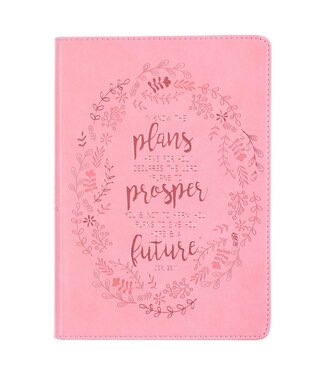 Christian Art Gifts I Know the Plans Pink Faux Leather Classic Journal - Jeremiah 29:11 | 仿皮筆記本