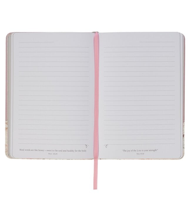 Done in Love Pink Floral Classic Journal with Elastic Closure and Pen Holder - 1 Corinthians 16:14 | 仿皮筆記本 附彈性封口與筆插