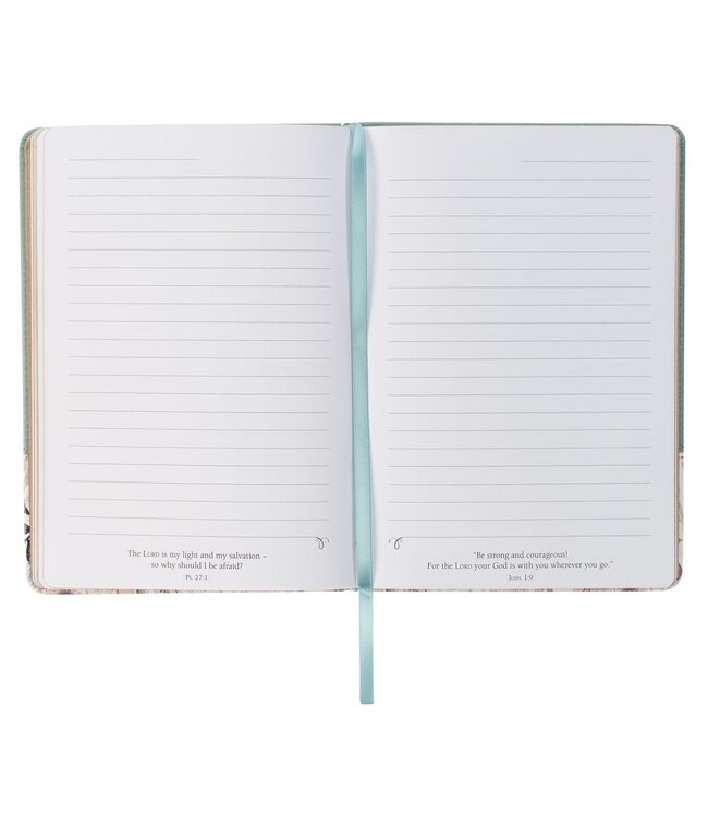 Be Still Teal Meadow Classic Faux Leather Journal with Pen Holder - Psalm 46:10 | 仿皮筆記本附筆夾