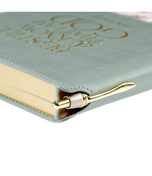 Be Still Teal Meadow Classic Faux Leather Journal with Pen Holder - Psalm 46:10 | 仿皮筆記本附筆夾