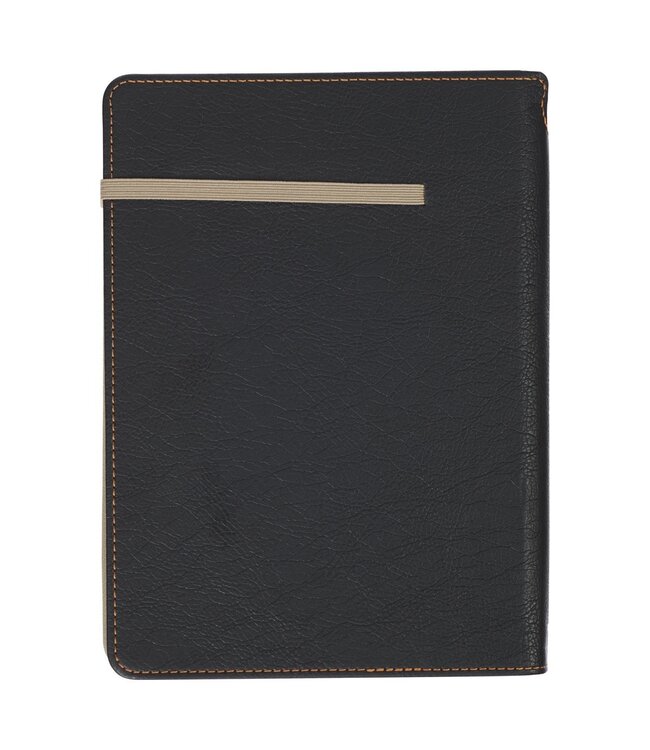 Trust in the Lord Black and Sand Faux Leather Classic Journal with Pen Holder - Proverbs 3:5 | 仿皮筆記本附筆槽