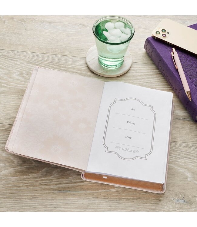 Bless and Keep You Blush Bloom Faux Leather Classic Journal - Numbers 6:24 | 仿皮筆記本