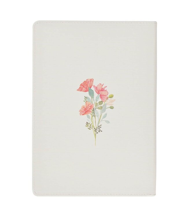 A Sweet Friendship Bright Floral Wreath Faux Leather Classic Journal with Zipper Closure - Proverbs 27:9 | 仿皮拉鍊筆記本