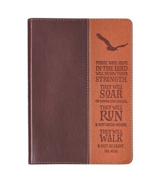 Christian Art Gifts Wings Like Eagles Classic Faux Leather Journal | 仿皮筆記本