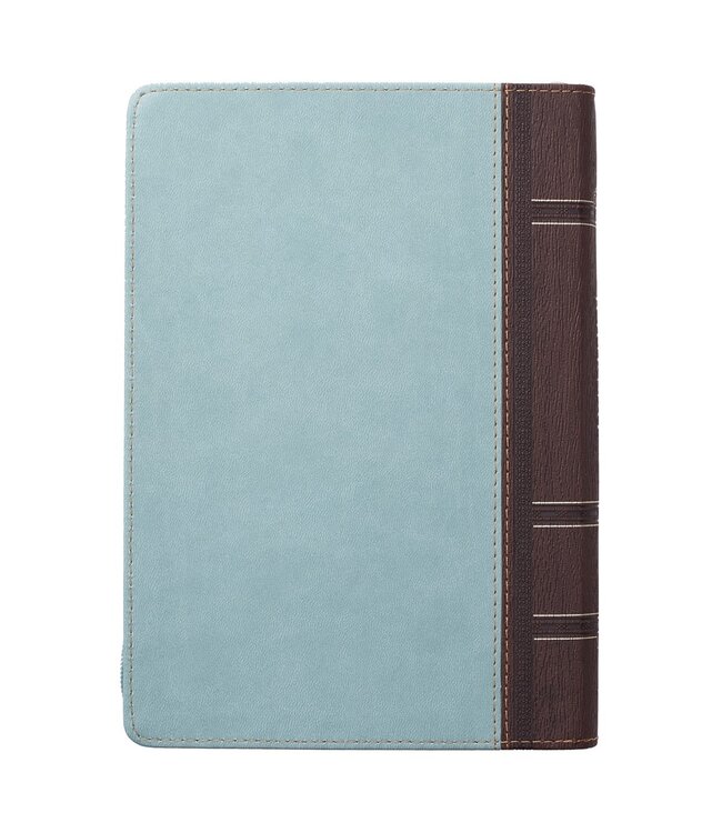 Blessed Teal Faux Leather Journal with Zippered Closure - Luke 1:45 | 仿皮筆記本附拉鏈封口