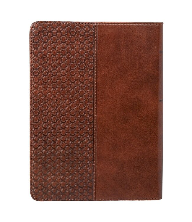 Be Strong and Courageous Saddle Tan Handy-sized Faux Leather Journal - Joshua 1:9 | 仿皮輕便筆記本