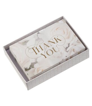 Christian Art Gifts Ivory Rose Wedding Thank You Note Card Set | 婚禮致謝卡套組