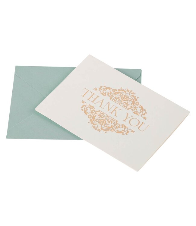 Thank You Gold Lattice Boxed Note Card Set | 感謝卡片組