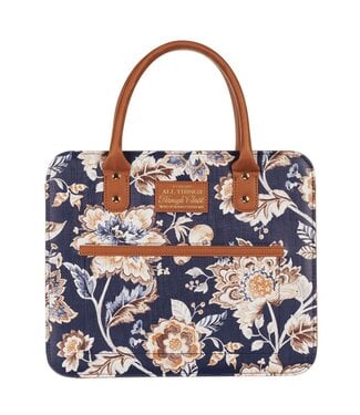 Christian Art Gifts I Can Do All Things Toffee-brown and Navy Purse-style Bible Cover - Philippians 4:13 | 手提包式聖經套