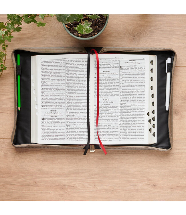 Amazing Grace Taupe Crown of Thorns Faux Leather Fashion Bible Cover - Isaiah 53:5 | 仿皮時尚聖經套
