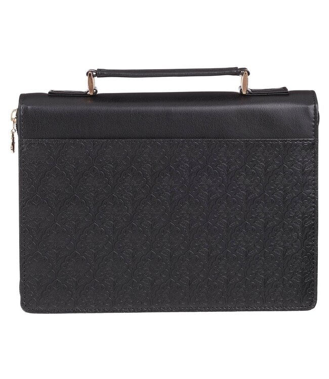 I Know the Plans Black Floral Faux Leather Fashion Bible Cover - Jeremiah 29:11 | 仿皮時尚聖經套