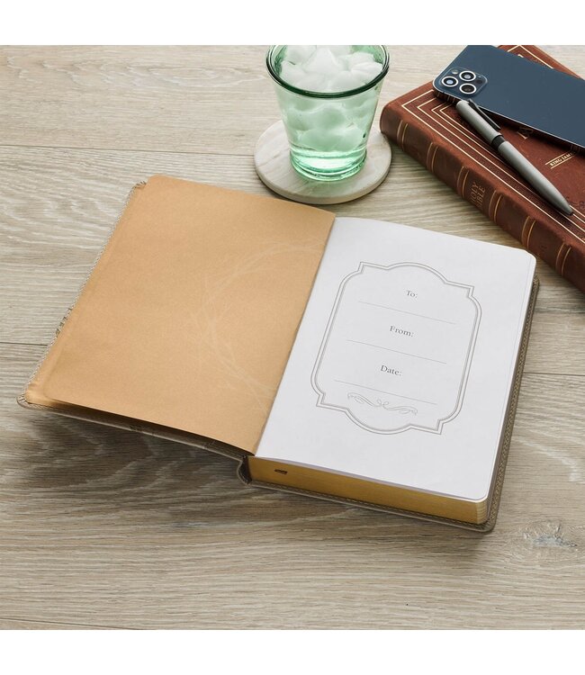 Amazing Grace Taupe Crown of Thorns Classic Faux Leather Journal - Isaiah 53:5 | 仿皮筆記本