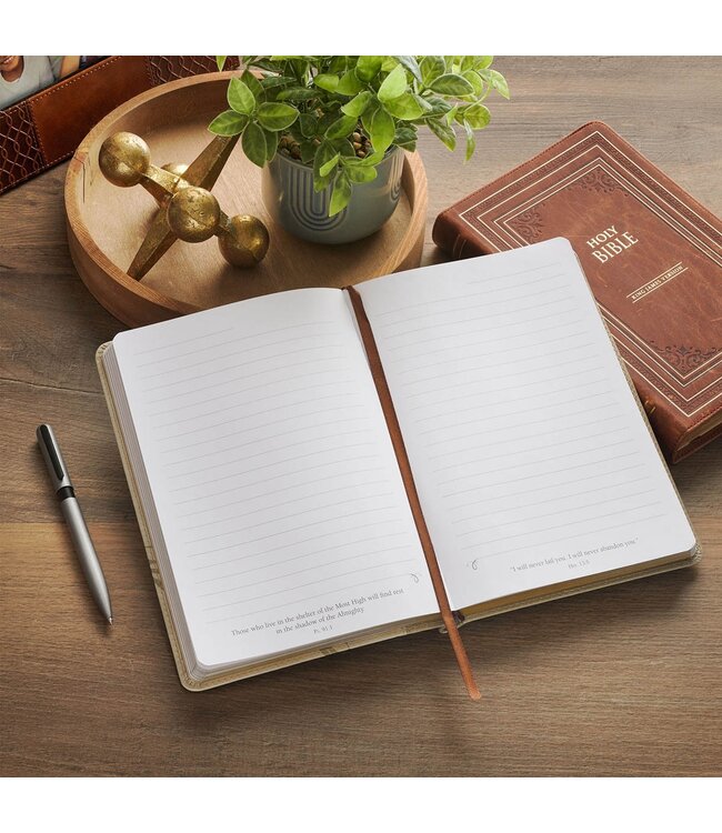 Amazing Grace Taupe Crown of Thorns Classic Faux Leather Journal - Isaiah 53:5 | 仿皮筆記本