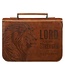 The Lord is My Strength Lion Honey-brown Faux Leather Classic Bible Cover - Exodus 15:2 | 仿皮經典聖經套