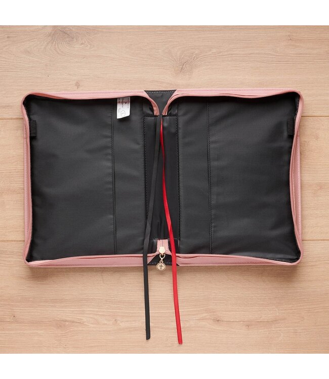 Be Still and Know Pink Floral Faux Leather Fashion Bible Cover - Psalm 46:10 | 仿皮時尚聖經套