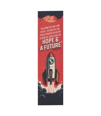 Christian Art Gifts I Know The Plans Red Rocket Sunday School/Teacher Bookmark Set - Jeremiah 29:11 (Pack Of 10)  | 主日學／教師書籤套組（一包10張）