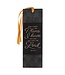 The Plans Graphite and Black Floral Faux Leather Bookmark - Jeremiah 29:11 | 仿皮書籤
