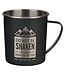 Do Not Be Shaken Black Camp-style Stainless Steel Mug - Psalm 16:8 | 露營風格不鏽鋼馬克杯