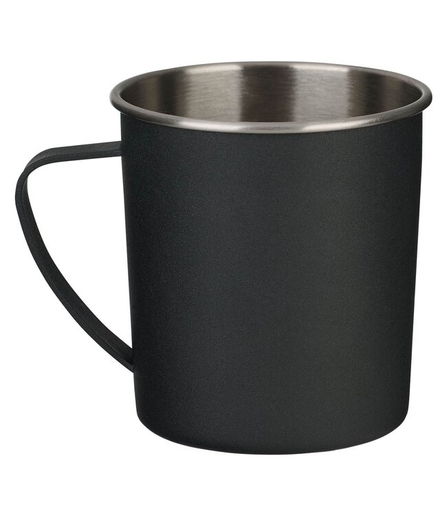 Do Not Be Shaken Black Camp-style Stainless Steel Mug - Psalm 16:8 | 露營風格不鏽鋼馬克杯