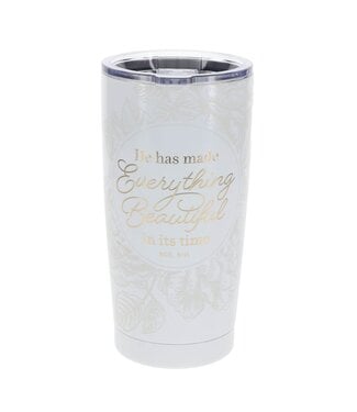 Christian Art Gifts Bless and Keep You Blush Bloom Stainless Steel Travel Tumbler - Numbers 6:24 | 不鏽鋼旅行杯