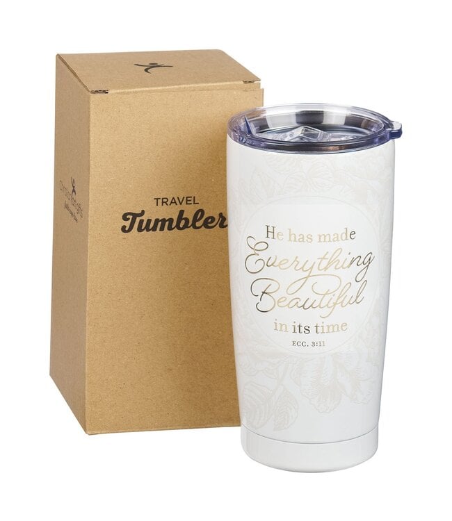 Bless and Keep You Blush Bloom Stainless Steel Travel Tumbler - Numbers 6:24 | 不鏽鋼旅行杯